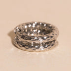 Hammered Rounded Huggie Hoop Earrings