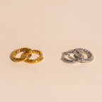 Hammered Rounded Huggie Hoop Earrings