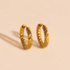 Hammered Rounded Huggie Hoop Earrings