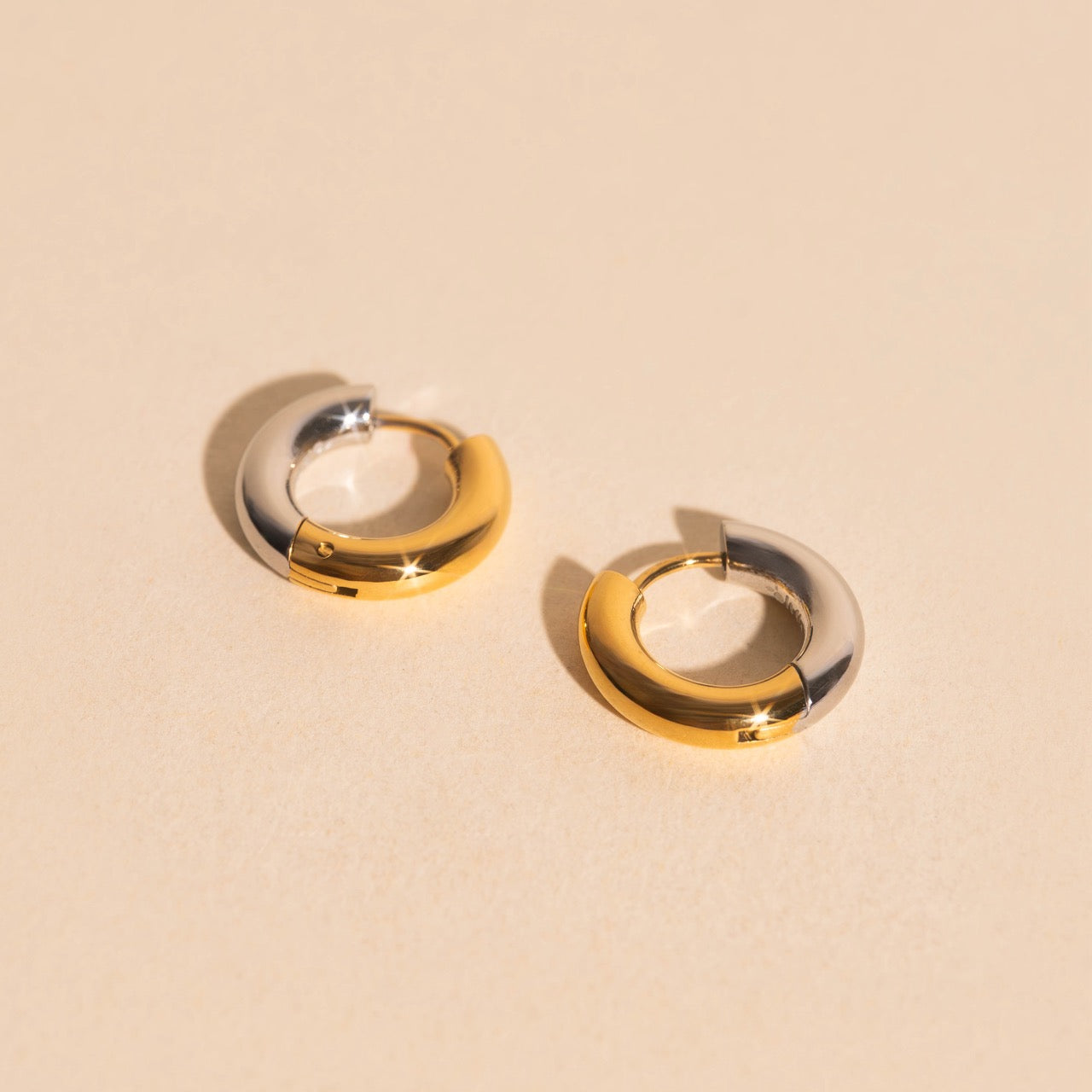 Chunky Rounded Huggie Hoop Earrings
