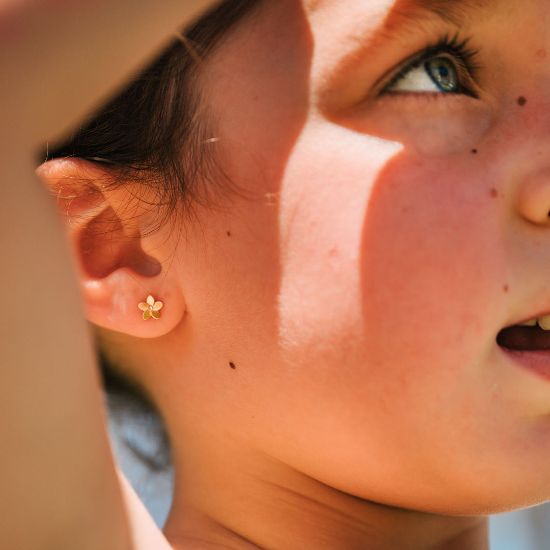 Plumeria Flower Stud Earrings