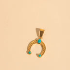 Turquoise Horseshoe Necklace Charm by Oh Clementine