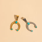 Turquoise Horseshoe Necklace Charm by Oh Clementine