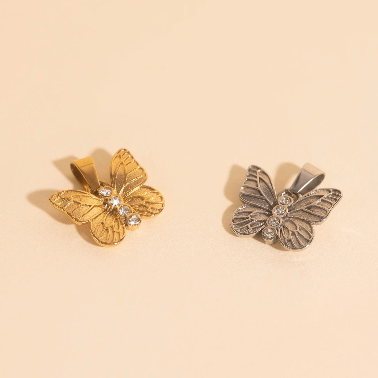 Butterfly Crystal Necklace Charm