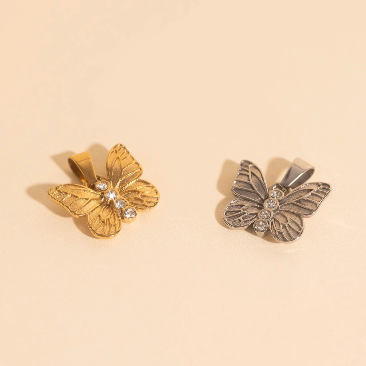 Butterfly Crystal Necklace Charm by Oh Clementine