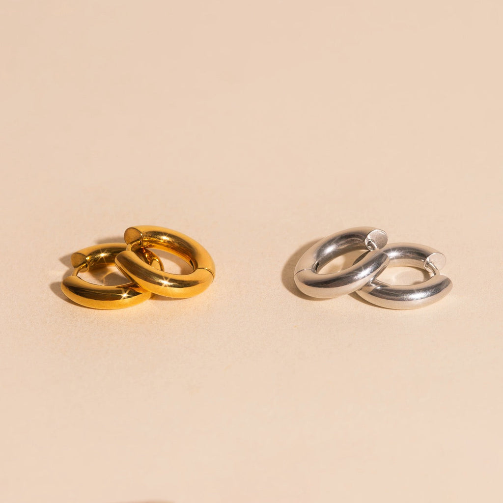 Chunky Rounded Huggie Hoop Earrings