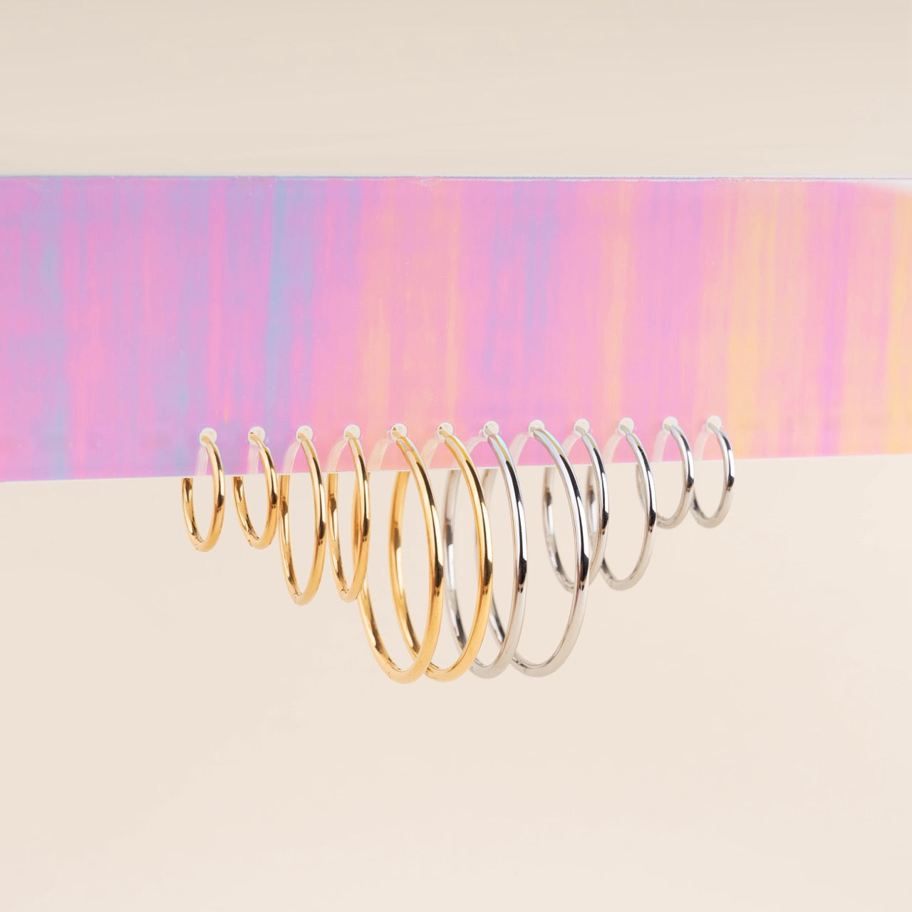 Circle Rounded Huggie Hoop Earrings