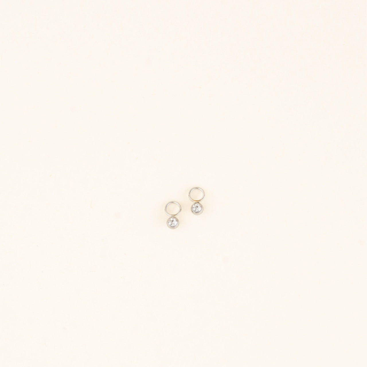 Round Crystal Huggie Hoop Charms