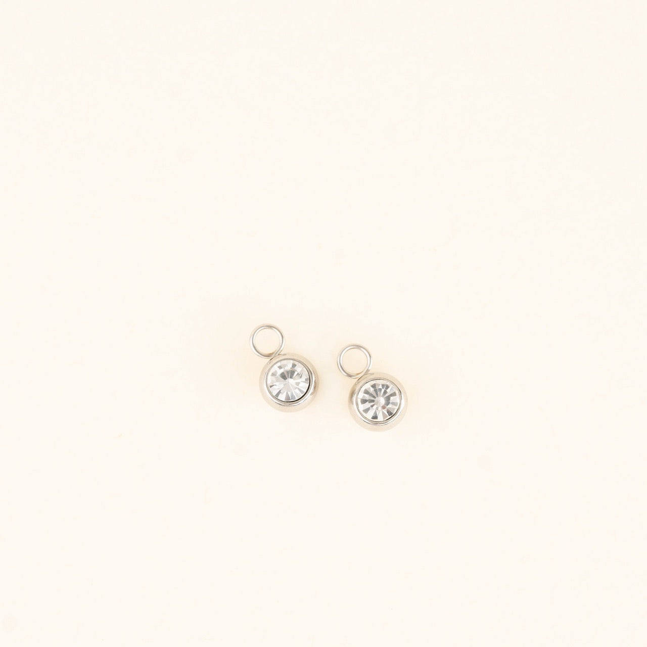 Round Crystal Huggie Hoop Charms
