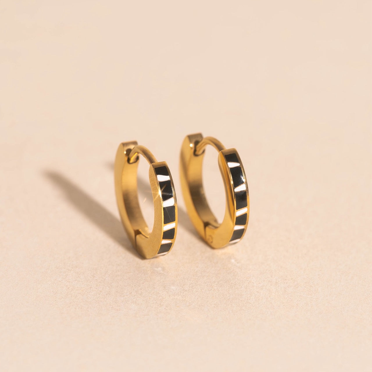 Zebra-print Huggie Hoop Earrings