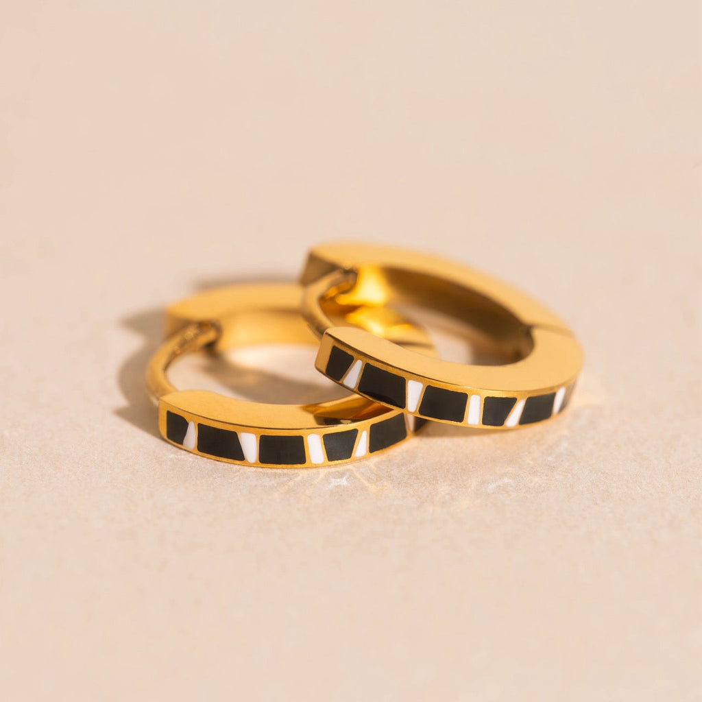 Zebra-print Huggie Hoop Earrings