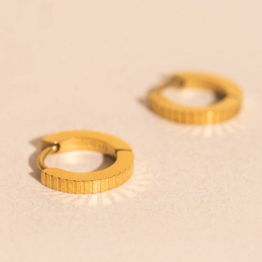 Textured Huggie Hoop Earrings