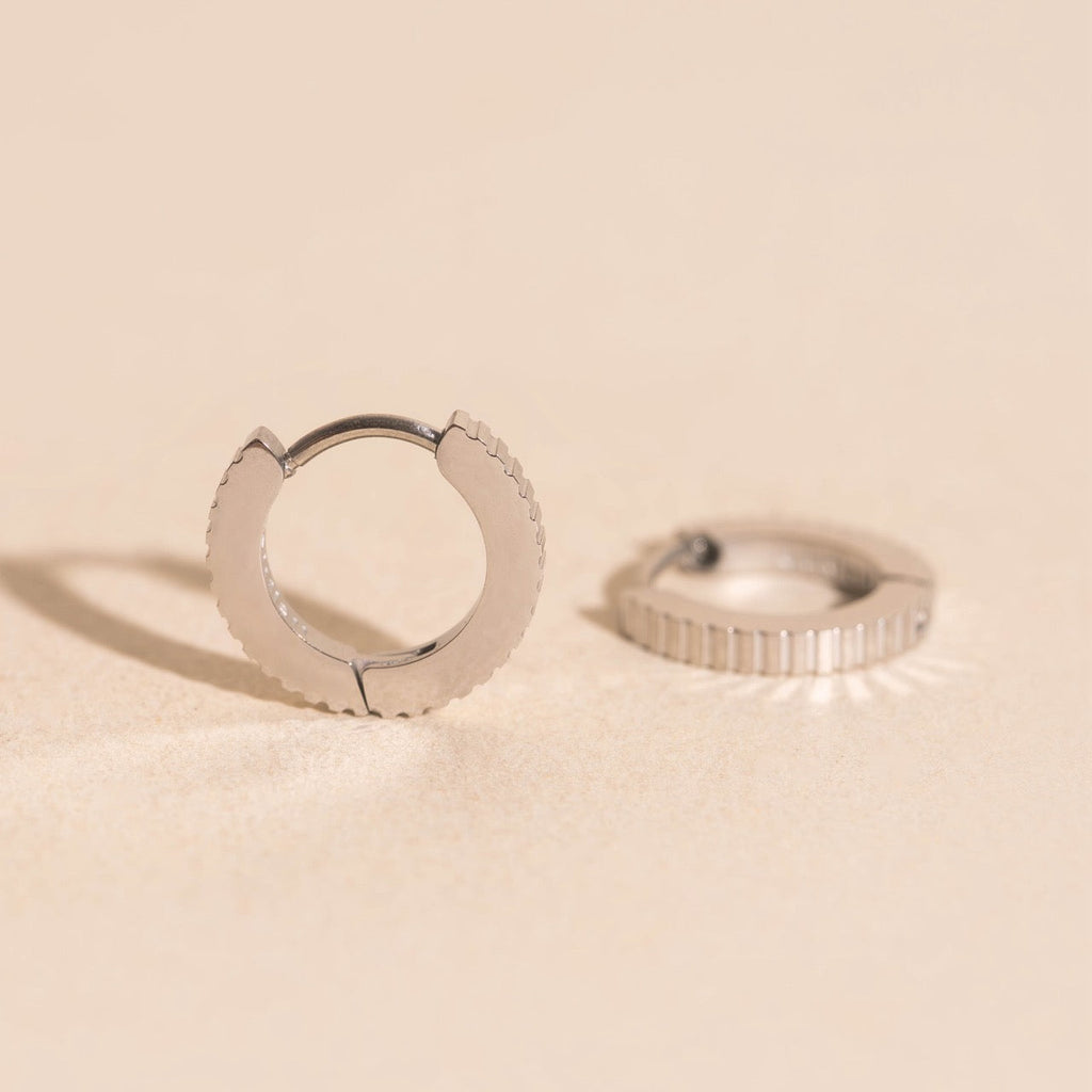 Textured Huggie Hoop Earrings