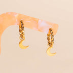Moon Huggie Hoop Charms