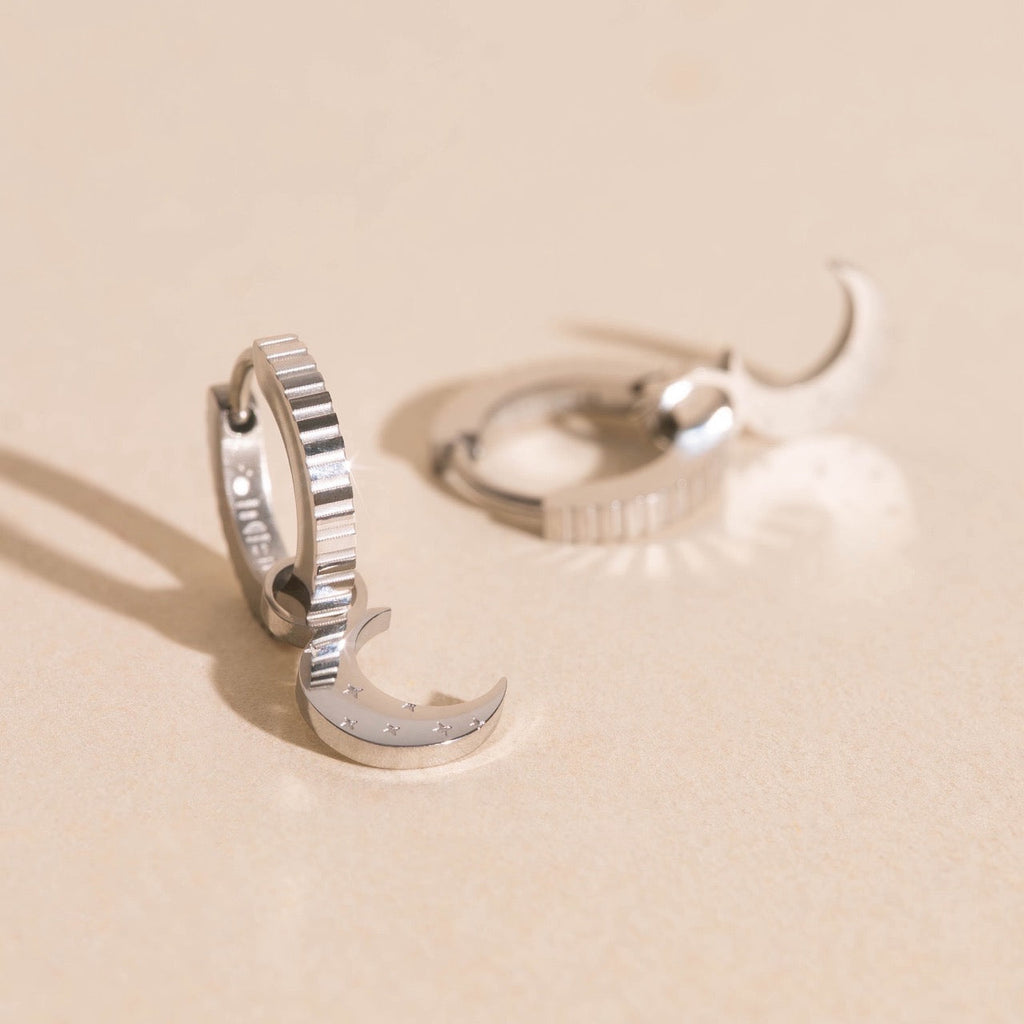 Moon Huggie Hoop Charms