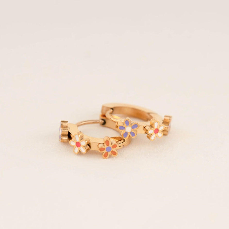 Daisy 3D Huggie Hoop Earrings