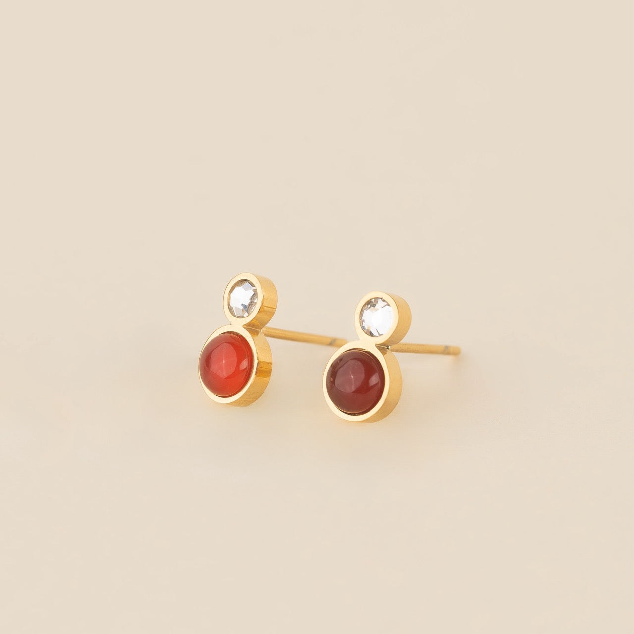 Amber Crystal Stud Earrings