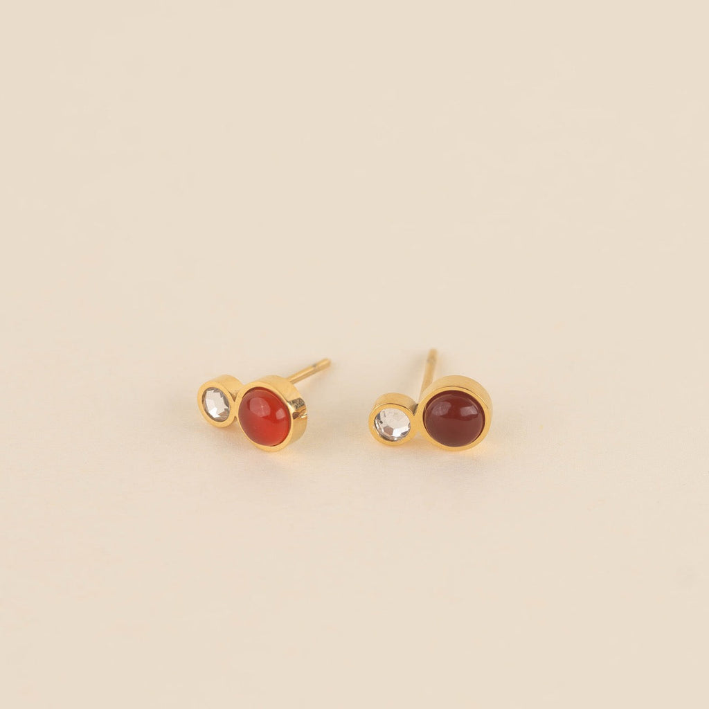 Amber Crystal Stud Earrings