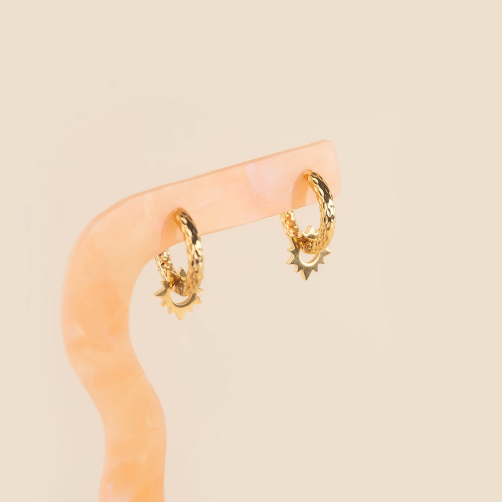 Sunburst Huggie Hoop Charms