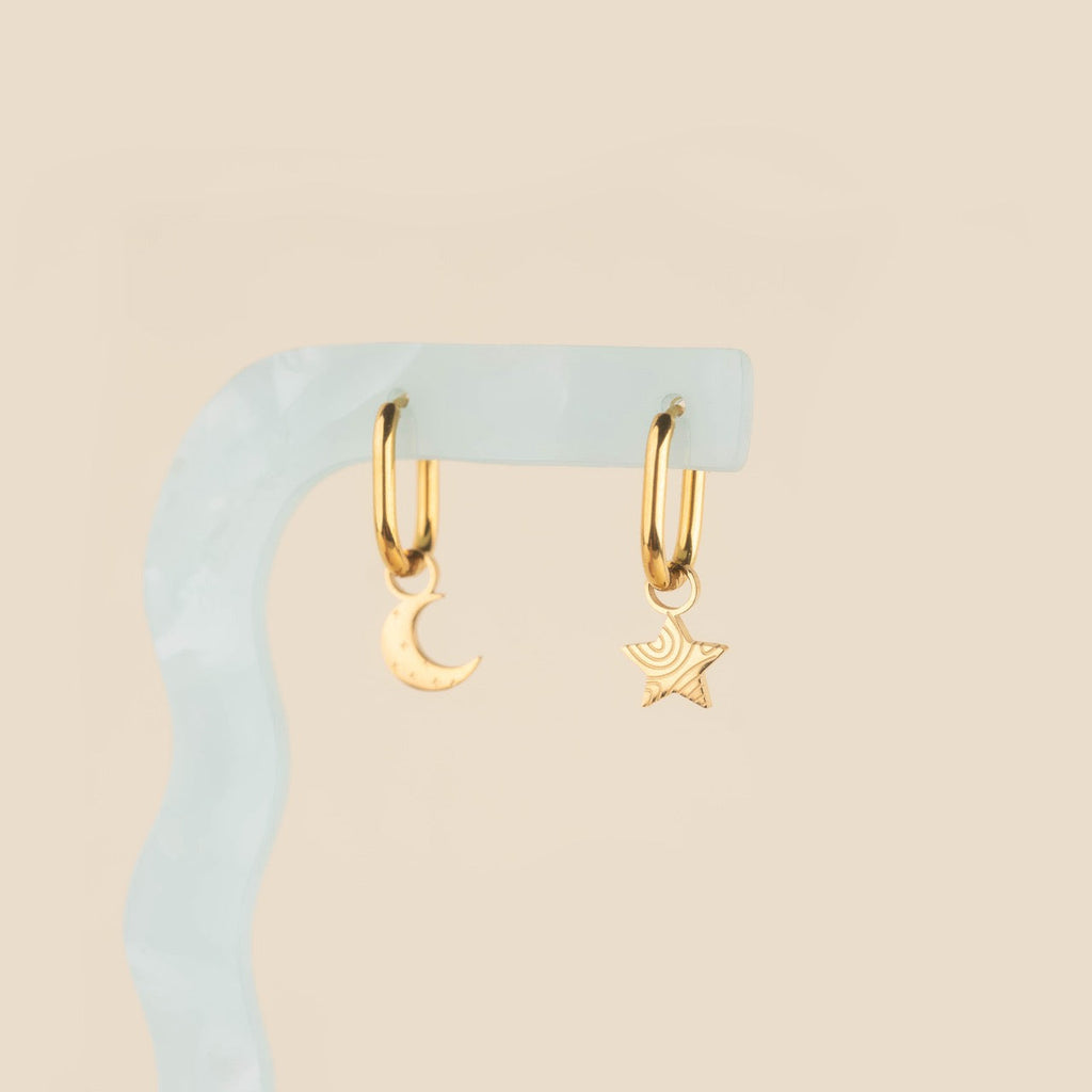 Moon Huggie Hoop Charms