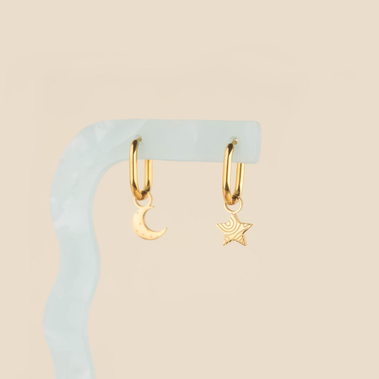 Moon Huggie Hoop Charms