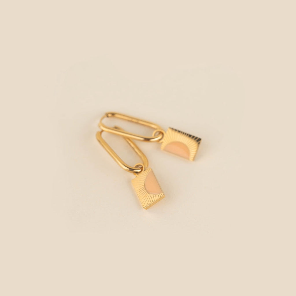 Split Sunburst Huggie Hoop Charms