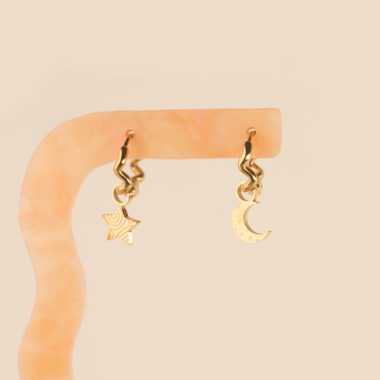 Moon Huggie Hoop Charms