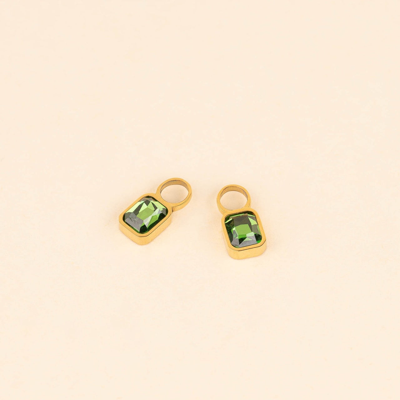 May Birthstone Huggie Hoop Charms