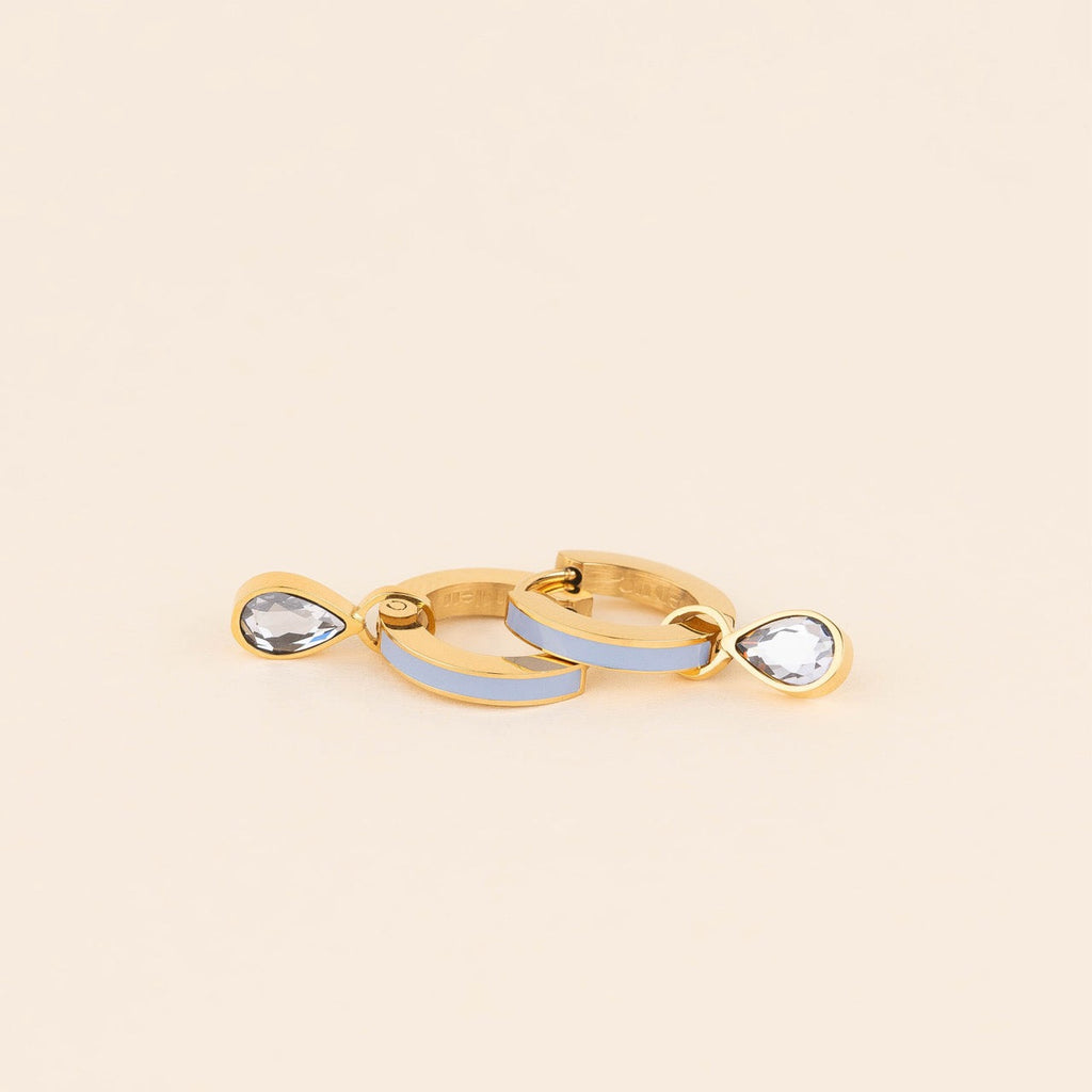 June Birthstone Huggie Hoop Charms