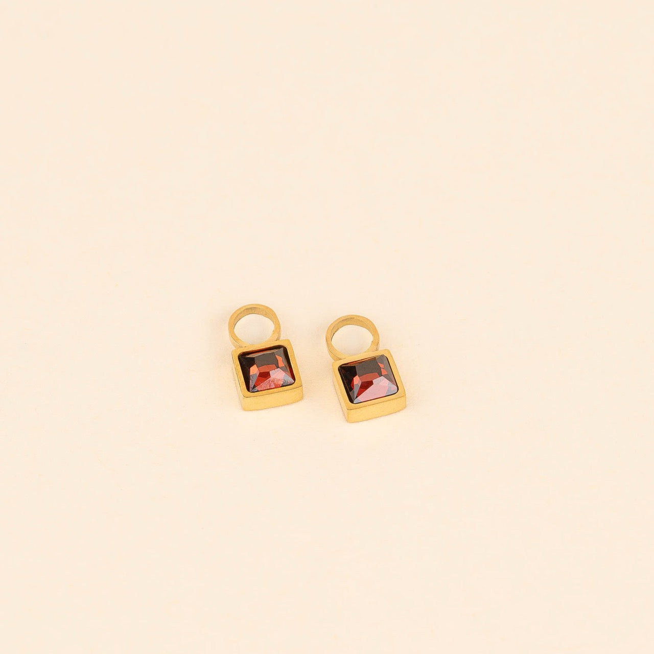 July Birthstone Huggie Hoop Charms