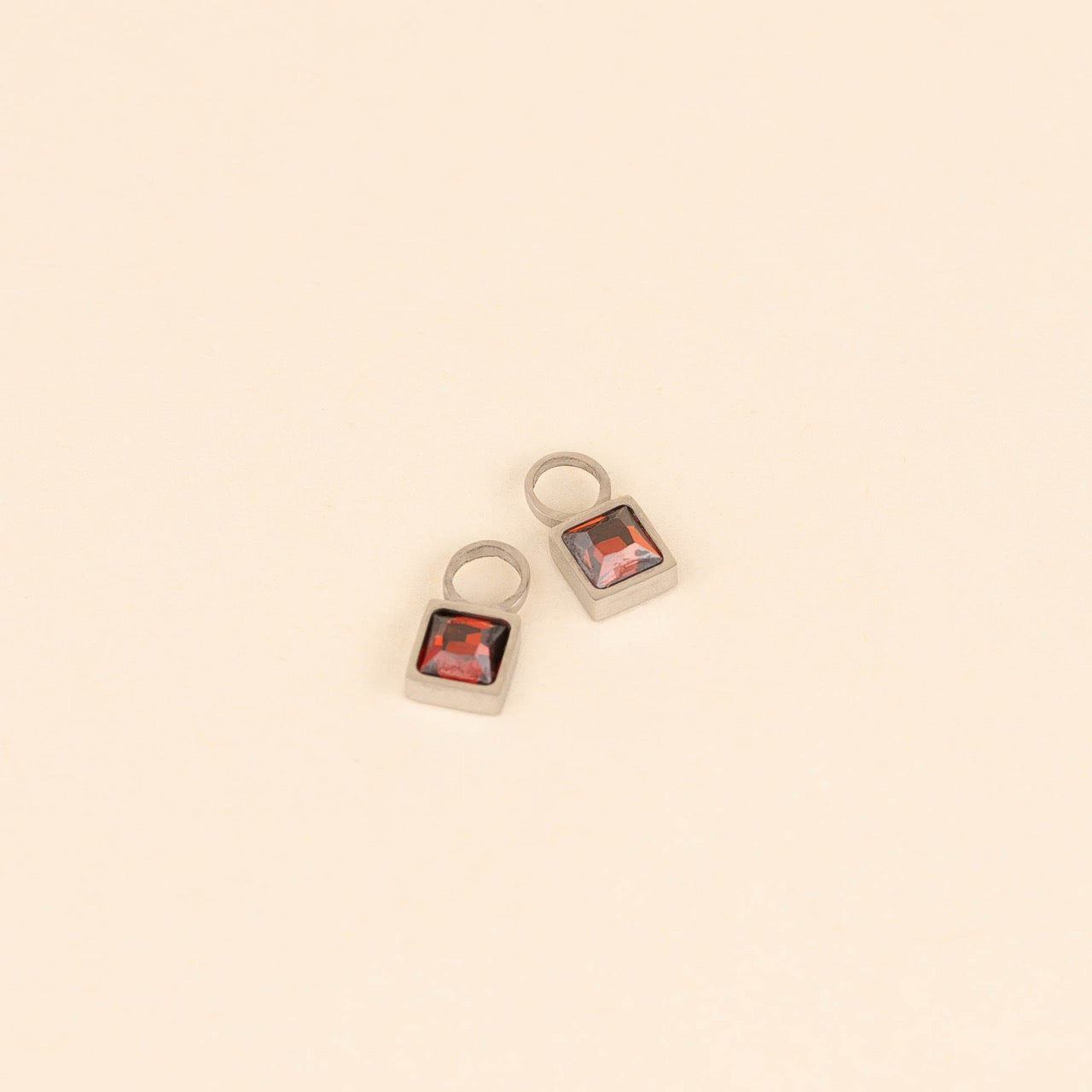 July Birthstone Huggie Hoop Charms