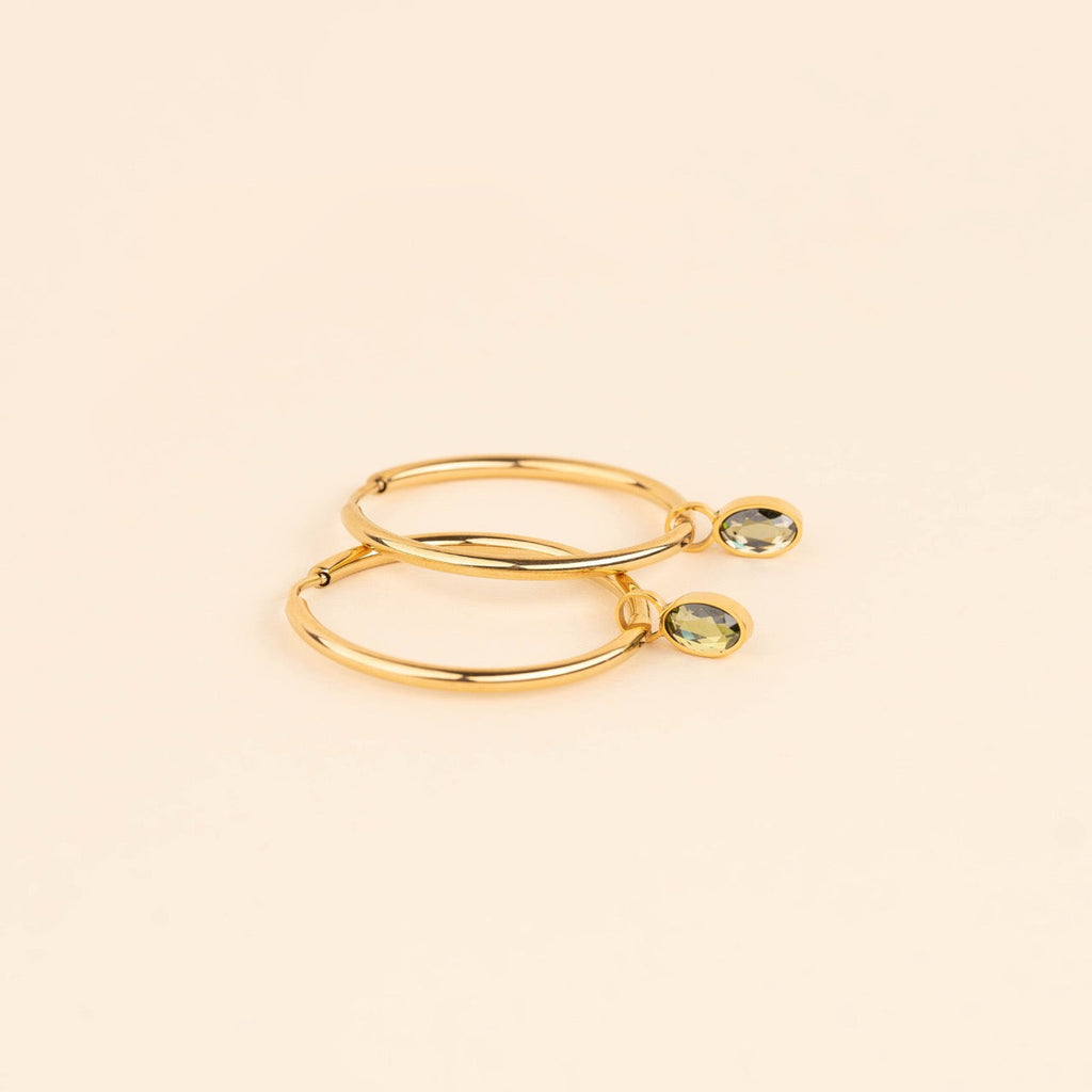 August Birthstone Huggie Hoop Charms