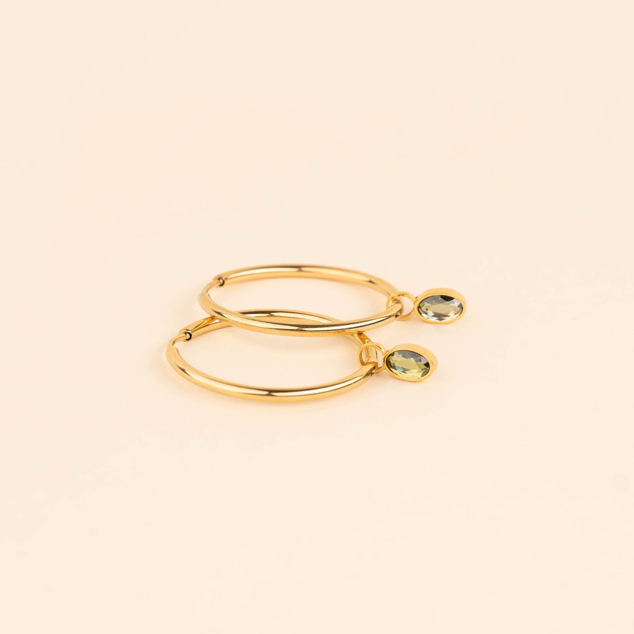 August Birthstone Huggie Hoop Charms