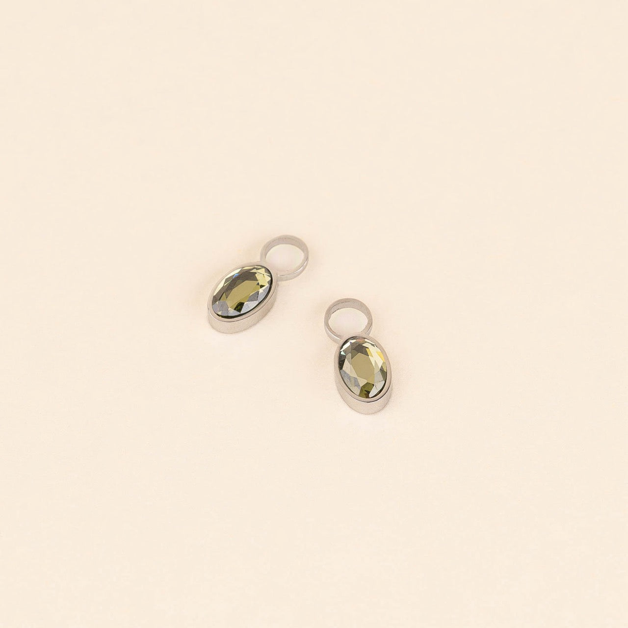 August Birthstone Huggie Hoop Charms