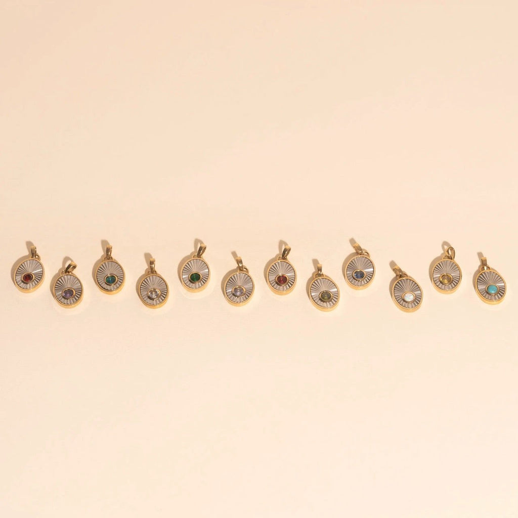 April Birthstone Necklace Charm by Oh Clementine
