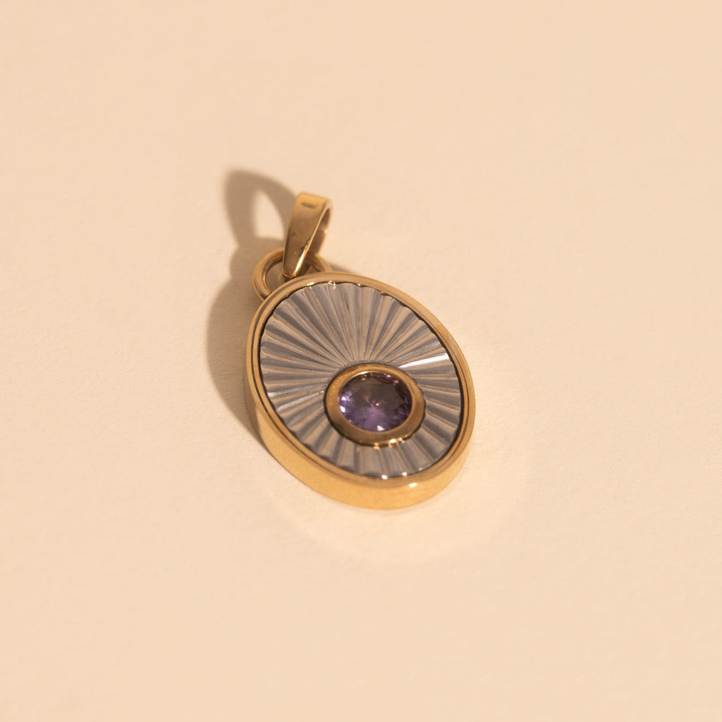 February Birthstone Necklace Charm