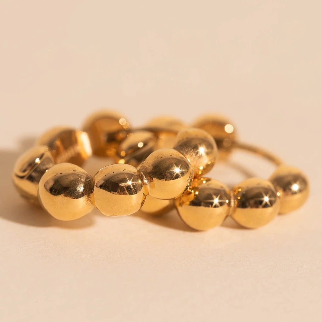 Bubble Chunky Rounded Huggie Hoop Earrings by Oh Clementine