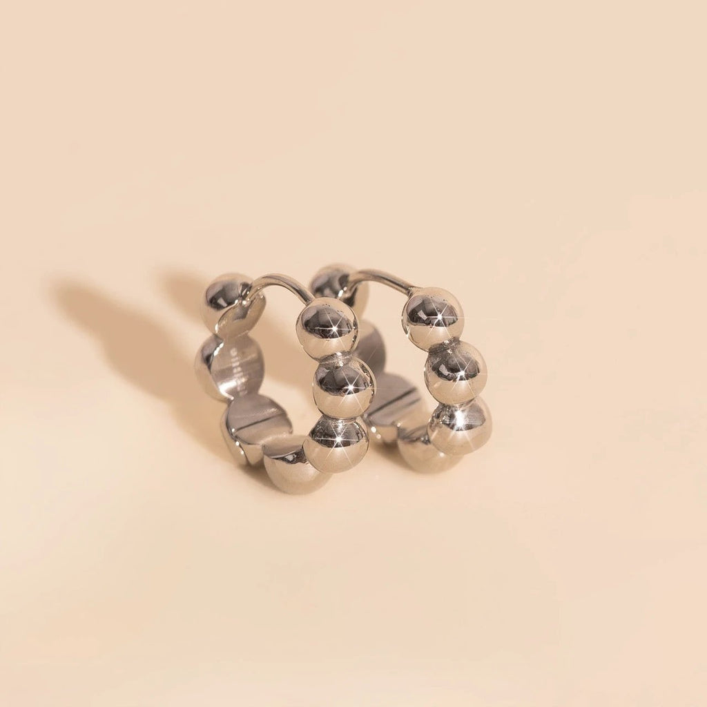 Bubble Chunky Rounded Huggie Hoop Earrings by Oh Clementine