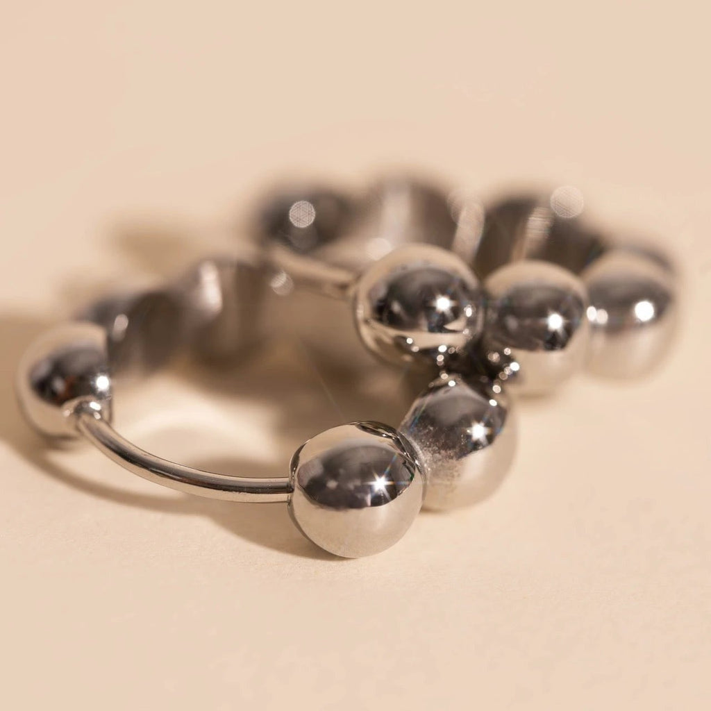 Bubble Chunky Rounded Huggie Hoop Earrings by Oh Clementine