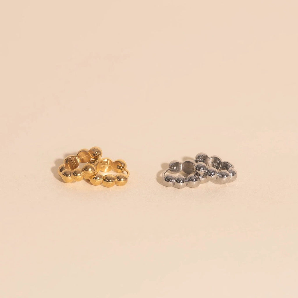 Bubble Chunky Rounded Huggie Hoop Earrings by Oh Clementine