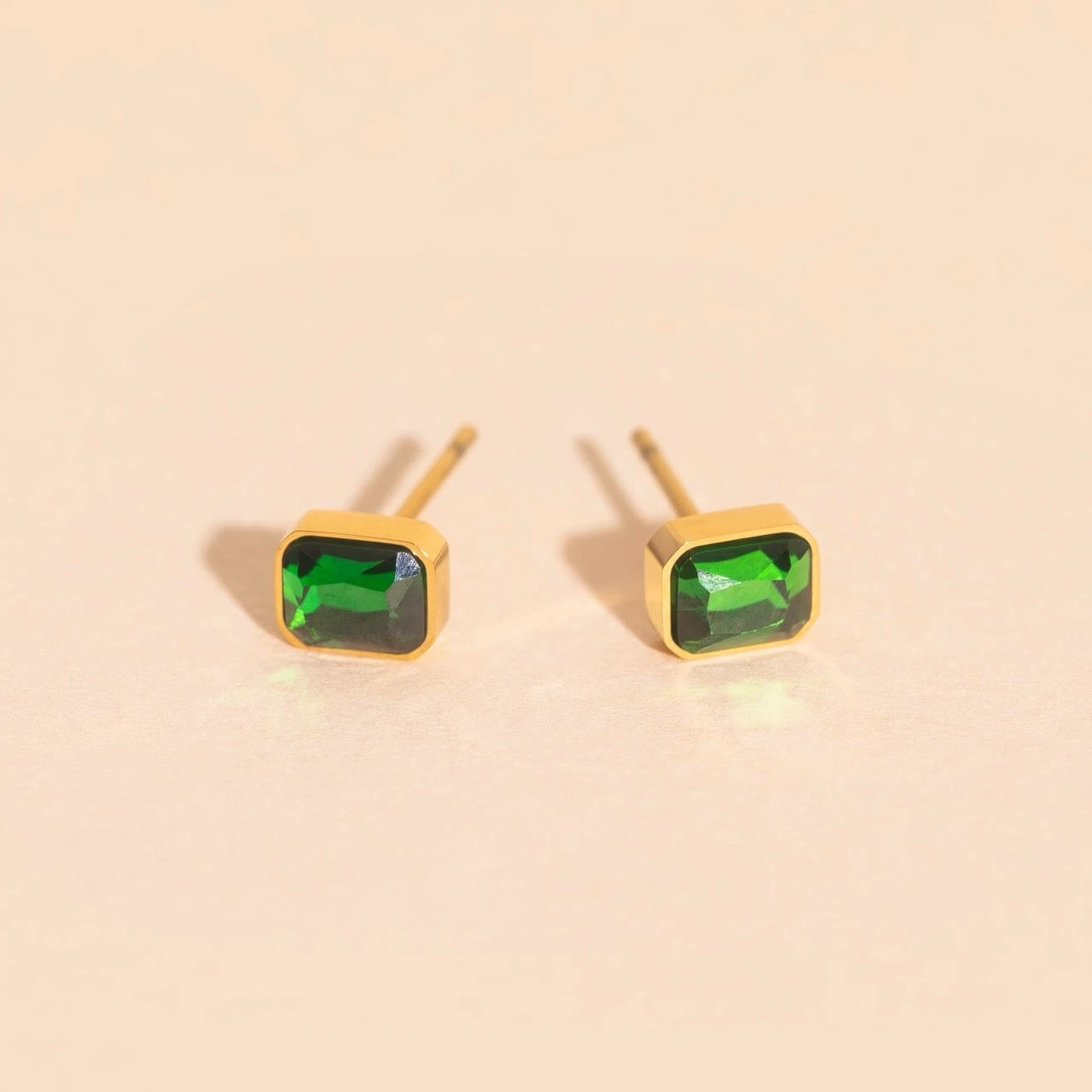 May Birthstone Stud Earrings by Oh Clementine