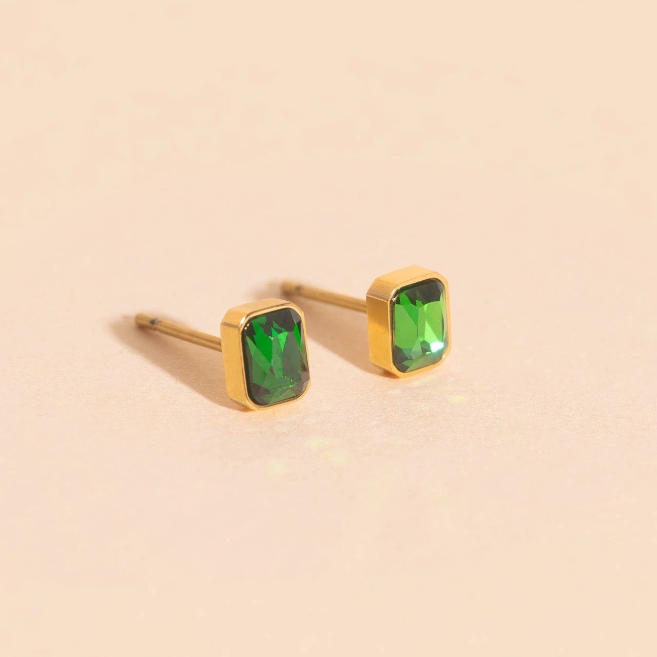 May Birthstone Stud Earrings by Oh Clementine