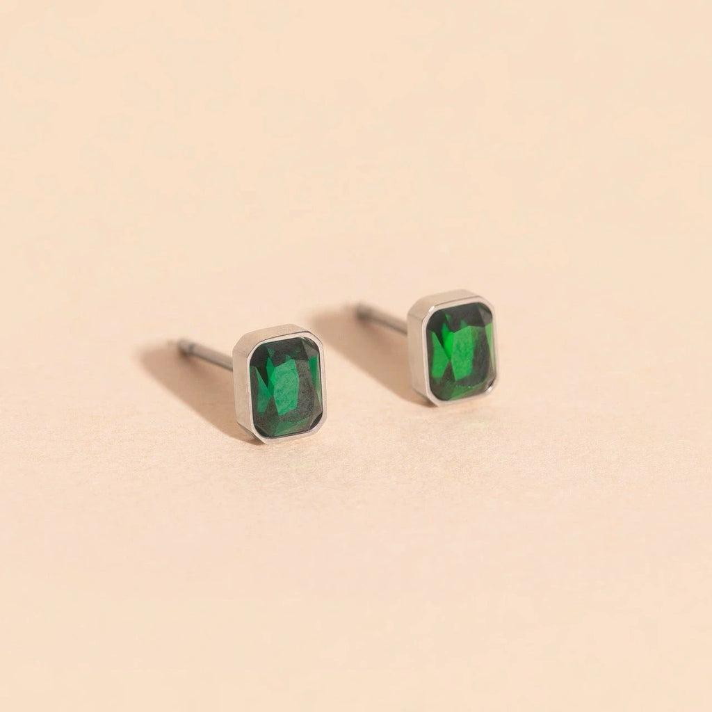 May Birthstone Stud Earrings by Oh Clementine