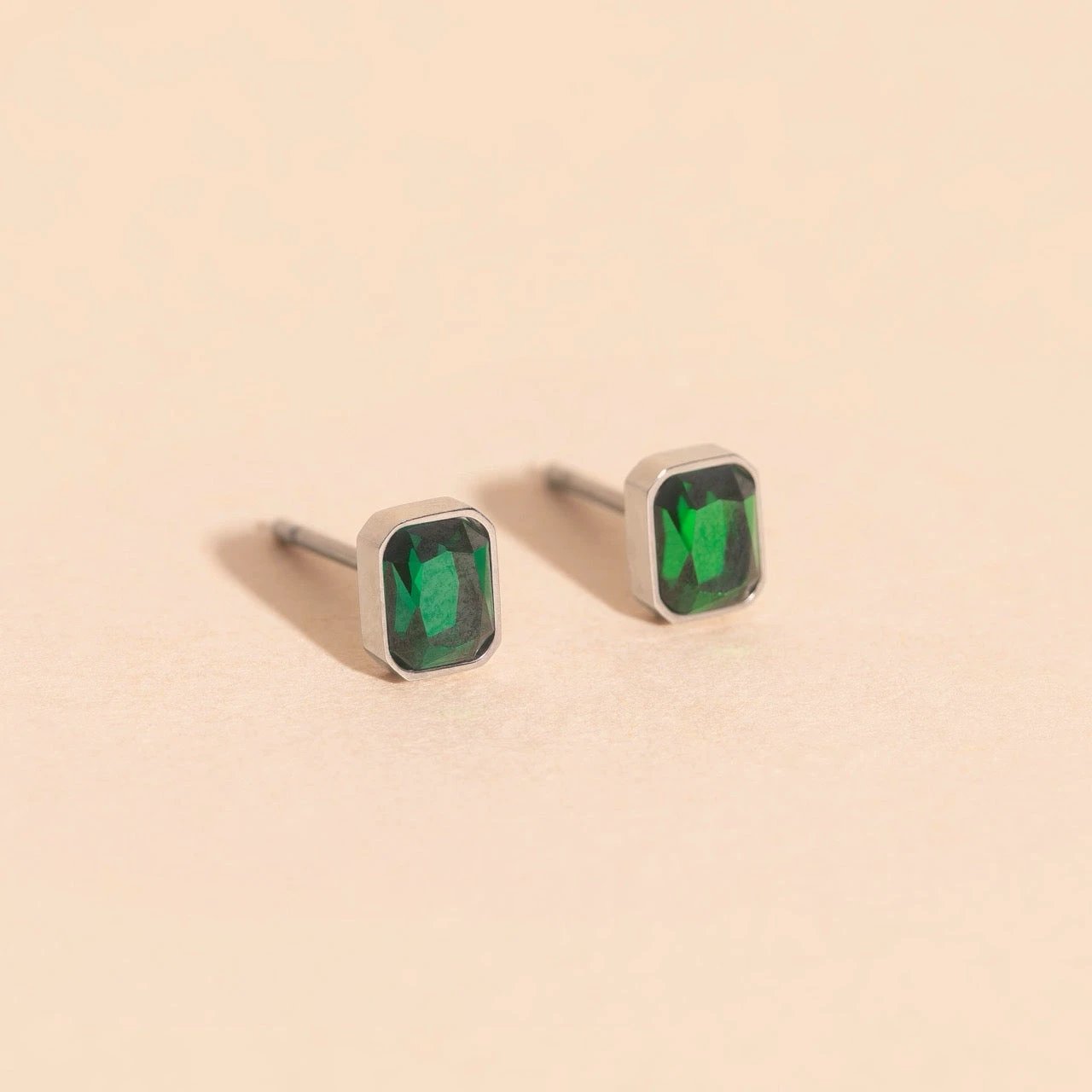 May Birthstone Stud Earrings by Oh Clementine