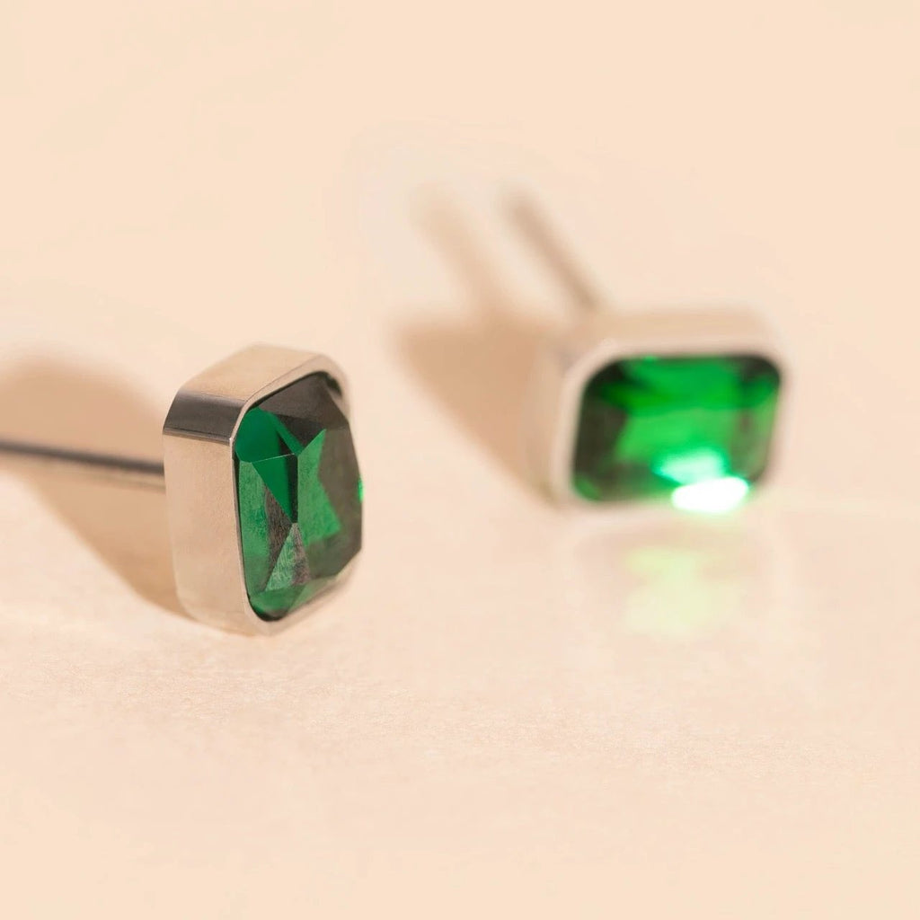 May Birthstone Stud Earrings by Oh Clementine