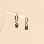 May Birthstone Huggie Hoop Charms by Oh Clementine