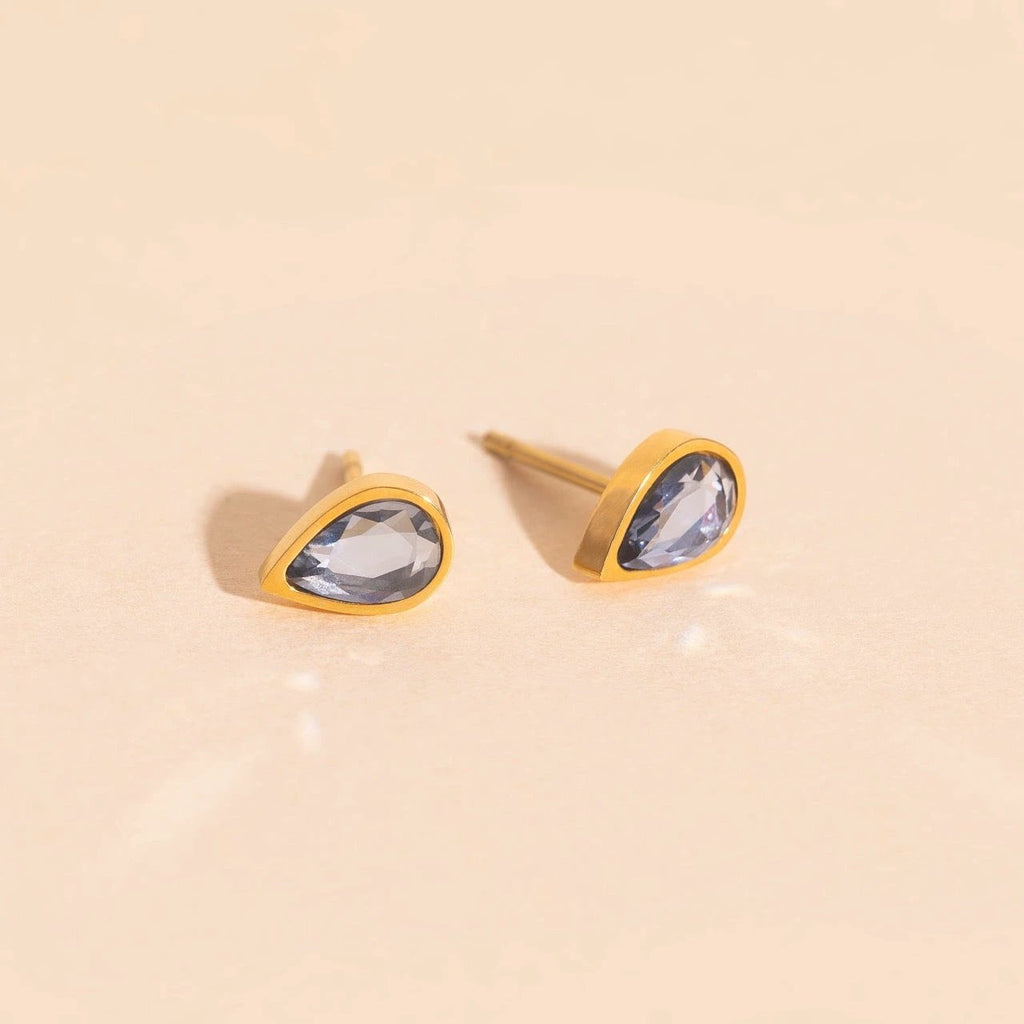 June Birthstone Stud Earrings by Oh Clementine