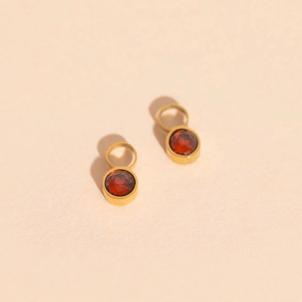 January Birthstone Huggie Hoop Charms by Oh Clementine