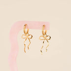 Dainty Bow Huggie Hoop Charms by Oh Clementine