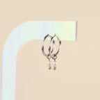 Mini Natural Pearl Huggie Hoop Charms by Oh Clementine